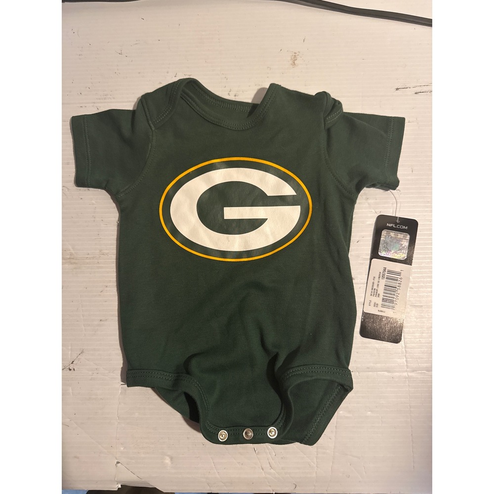 NFL Green Bay Packers Infant Bodysuit Primary Logo Creeper Green 3/6M NWT
